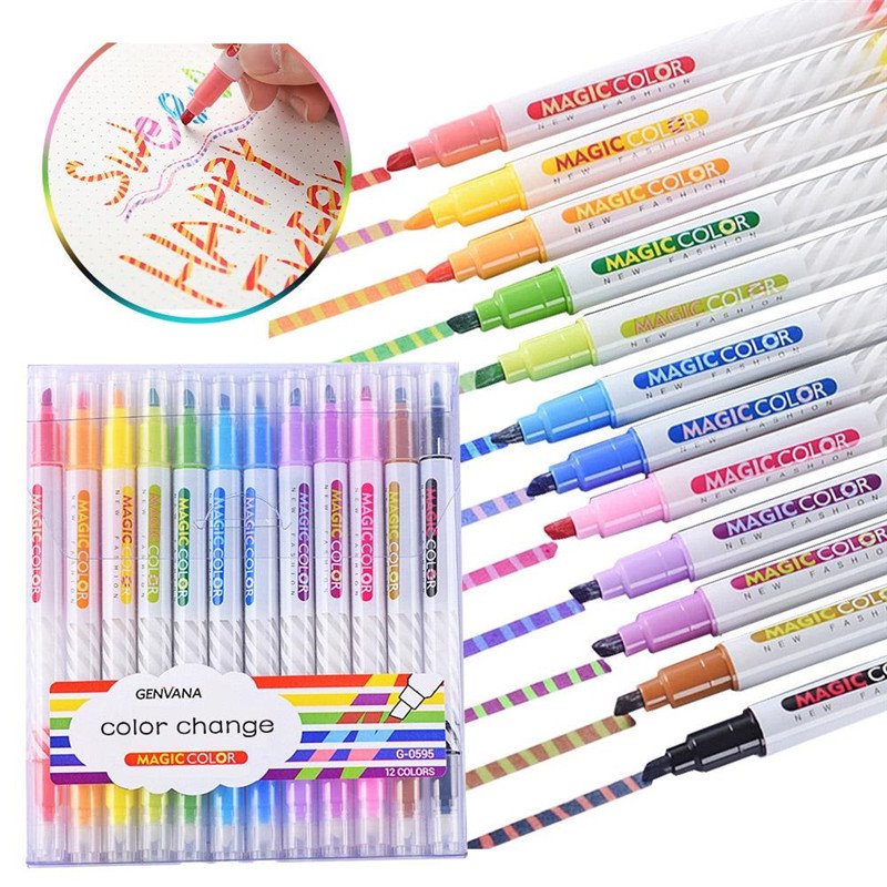 12 komada Highlightera s dva vrha koji se mijenjaju