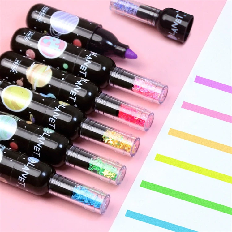 Mini highlighter od 6 komada Cute Planet Wine Bottle